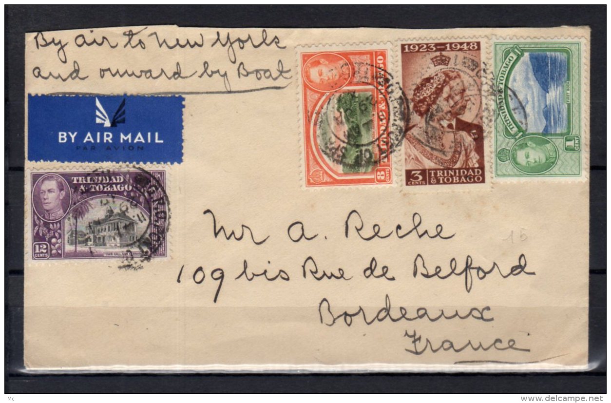 Trinidad &amp; Tobago - N° 138 , 143 , 144 Et 151 Obli/sur Lettre Voyagée " By Air Mail " - - Trinité & Tobago (1962-...)