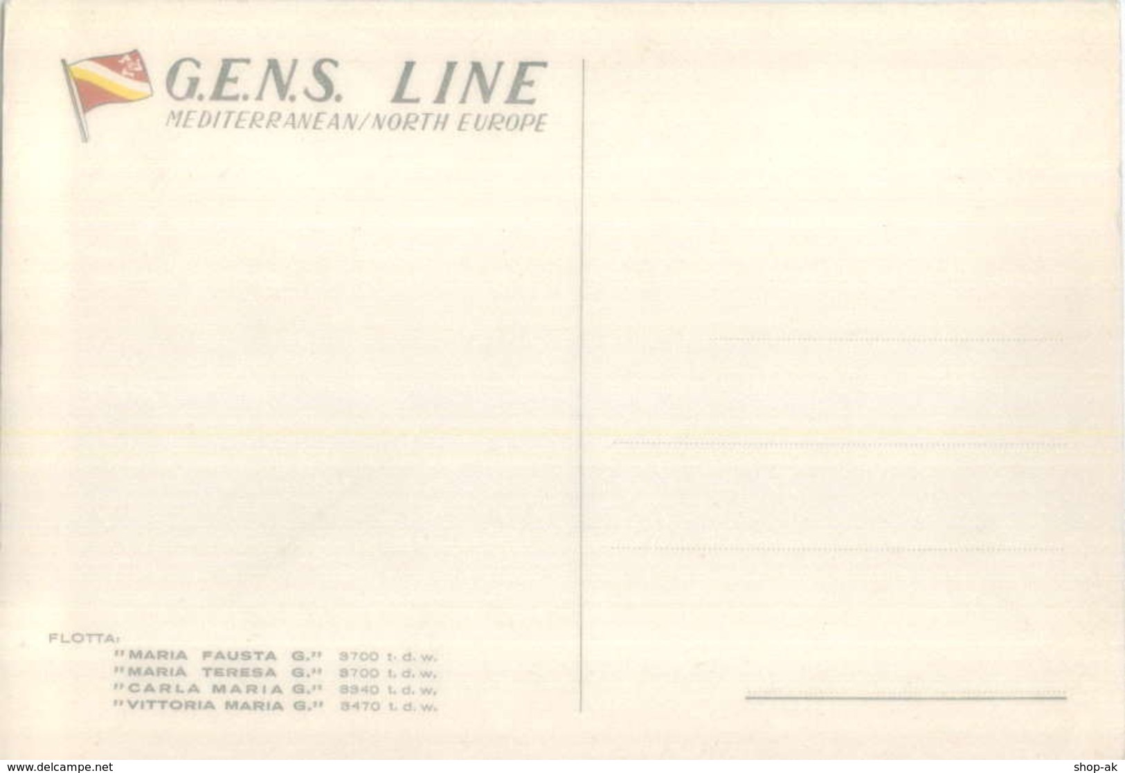 U514/ G.E.N.S. Line Dampfer Maria Terersa G.  Handelschiff  AK 1950 Italien - Commerce