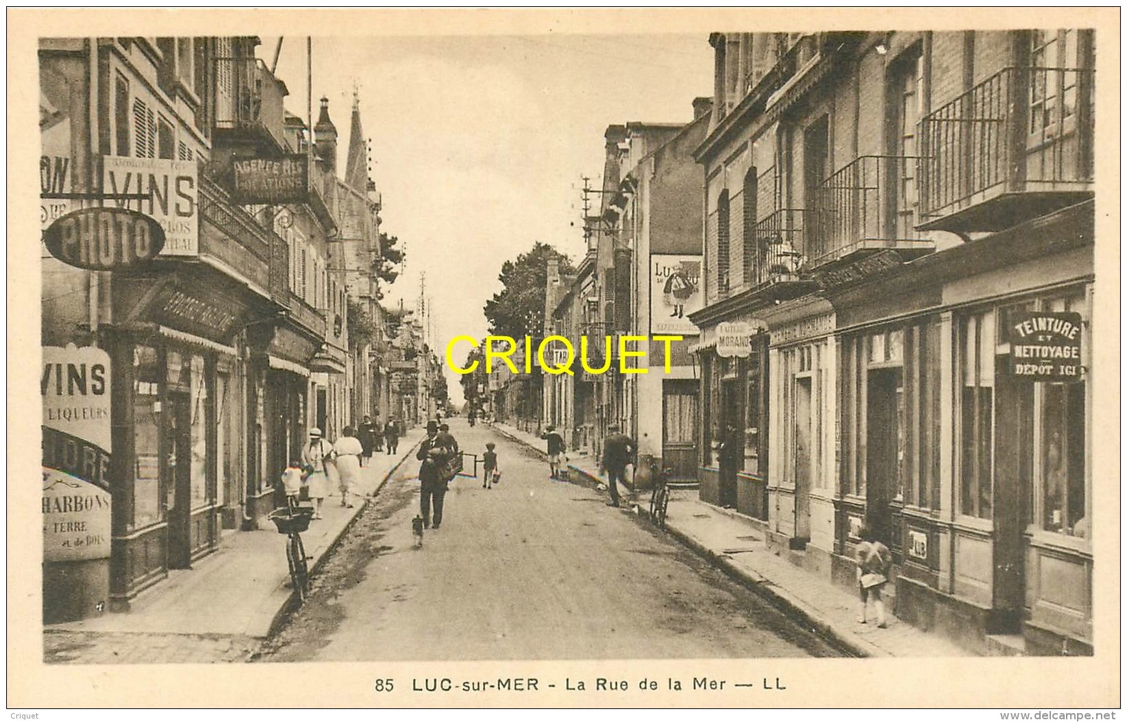 14 Luc Sur Mer, La Rue De La Mer, Beaux Commerces, Affiche LU.... - Luc Sur Mer