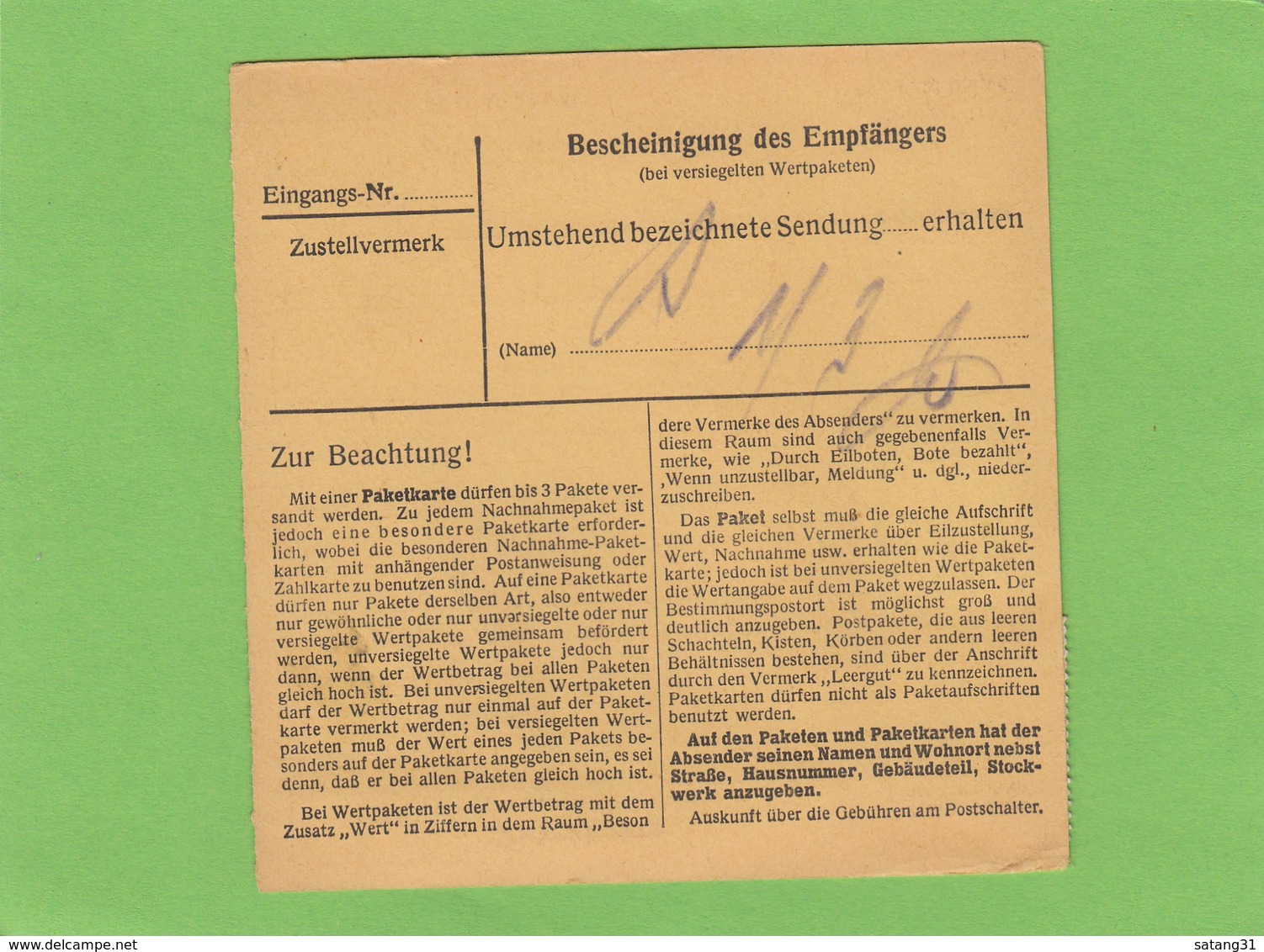 PAKETKARTE VON VIANDEN NACH LUXEMBURG-BONNEWEG MIT DER 22 FÜR MOSELLAND(PÄCKCHENLEITGEBIETE). - 1940-1944 Deutsche Besatzung