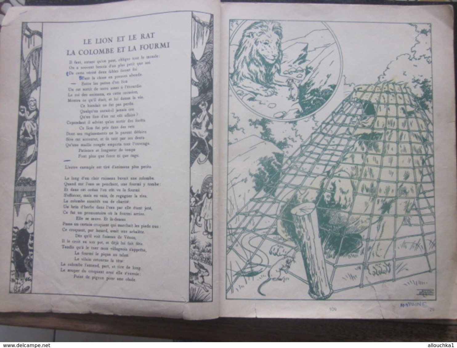 LES FABLES DE LA FONTAINE TEXTES & IMAGES En CHROMOS ANCIEN LIVRE JUNIOR A COLORIER-100 PAGES-FAIRE DÉFILER LES SCANNS - Altri & Non Classificati