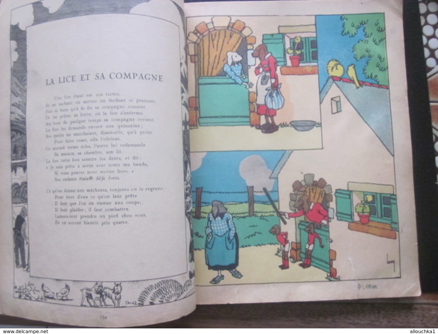 LES FABLES DE LA FONTAINE TEXTES & IMAGES en CHROMOS ANCIEN LIVRE JUNIOR A COLORIER-100 PAGES-FAIRE DÉFILER LES SCANNS