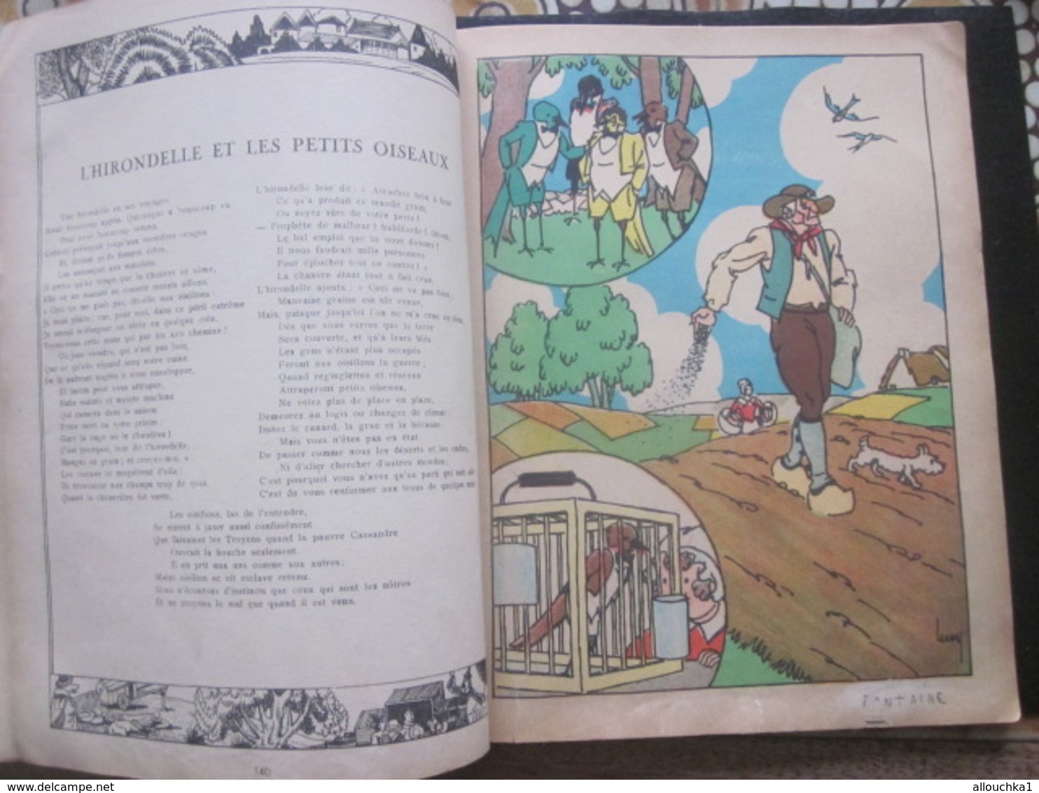 LES FABLES DE LA FONTAINE TEXTES & IMAGES en CHROMOS ANCIEN LIVRE JUNIOR A COLORIER-100 PAGES-FAIRE DÉFILER LES SCANNS