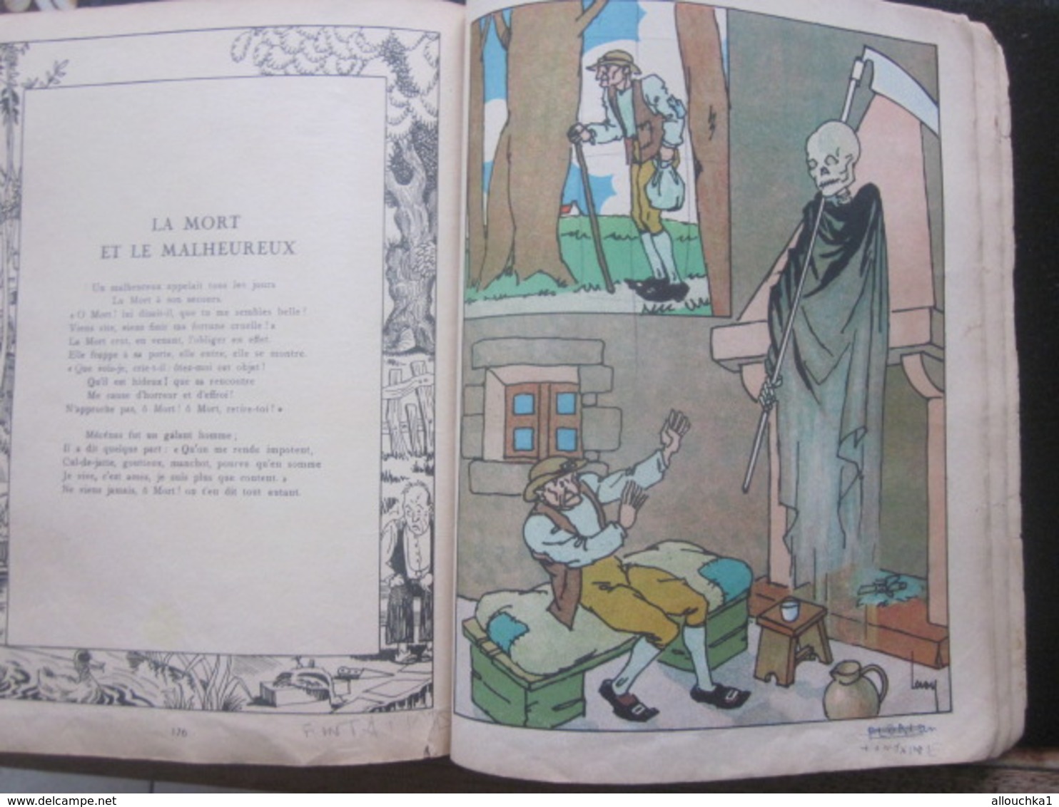 LES FABLES DE LA FONTAINE TEXTES & IMAGES en CHROMOS ANCIEN LIVRE JUNIOR A COLORIER-100 PAGES-FAIRE DÉFILER LES SCANNS