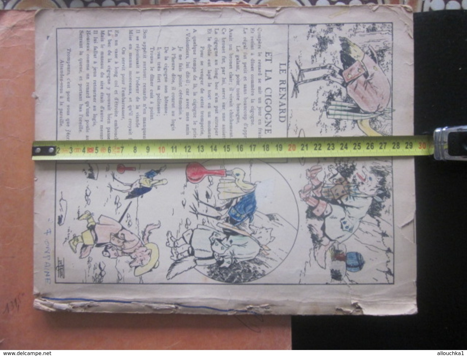 LES FABLES DE LA FONTAINE TEXTES & IMAGES en CHROMOS ANCIEN LIVRE JUNIOR A COLORIER-100 PAGES-FAIRE DÉFILER LES SCANNS