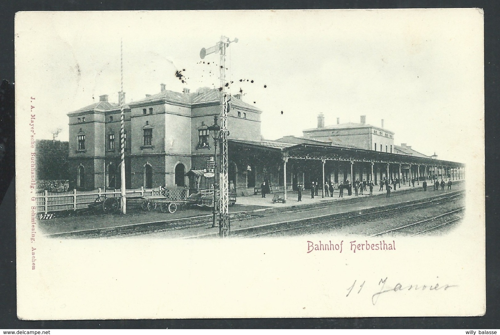 +++ CPA - Bahnhof HERBESTHAL - Gare - Statie - Station   // - Lontzen