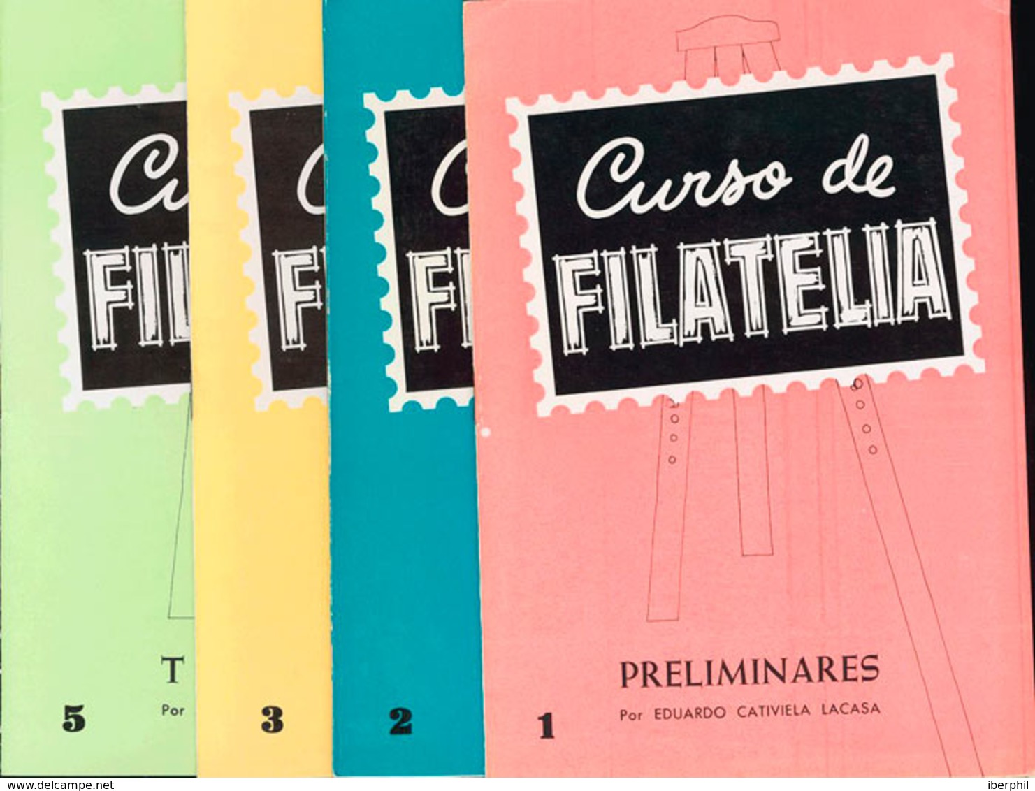 31 (1965ca). CURSO DE FILATELIA. Conjunto De Cuatro Cuadernos Nº1, 2, 3 Y 5 (a Falta Del 4). Por Diversos Autores (1965c - Otros & Sin Clasificación
