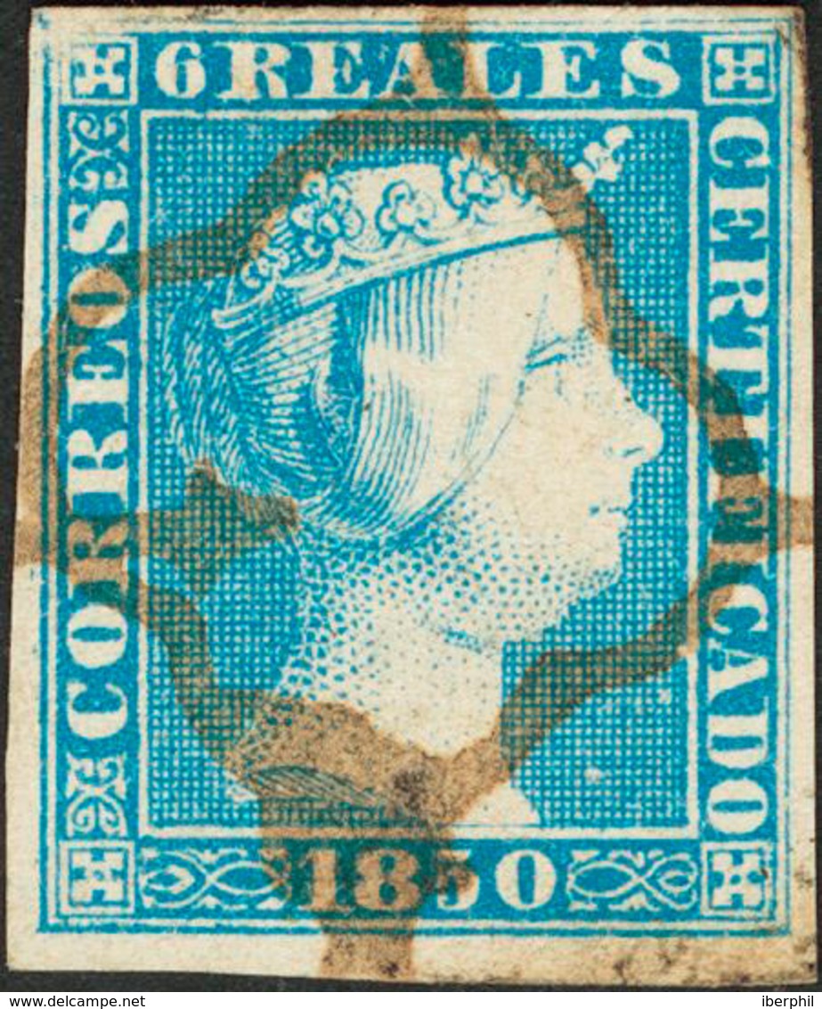 189 1850. º 4. 6 Reales Azul. MAGNIFICO. Cert. CEM. Edifil 2018: 1140? - Other & Unclassified