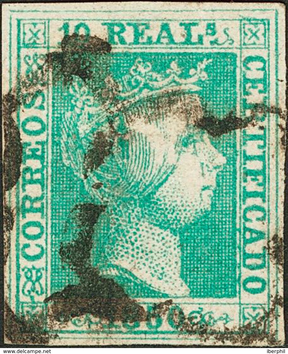 192 1850. º 5. 10 Reales Verde. MAGNIFICO. Cert. COMEX. Edifil 2018: 3260? - Other & Unclassified