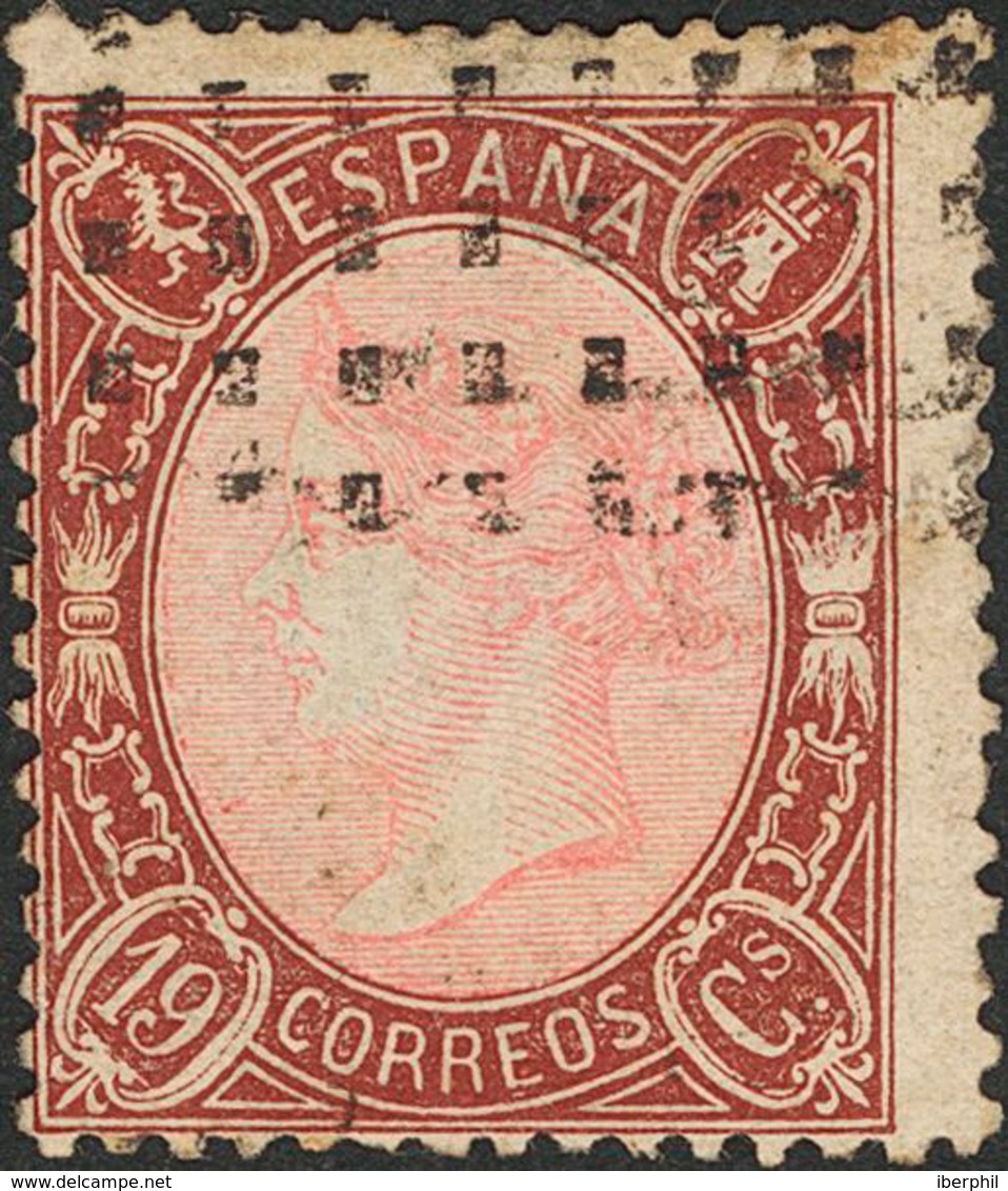 273 1865. º 77. 19 Cuartos Castaño Y Rosa (sello Con El Dentado Absolutamente Original, Rarísimo En Esta Calidad). Matas - Otros & Sin Clasificación