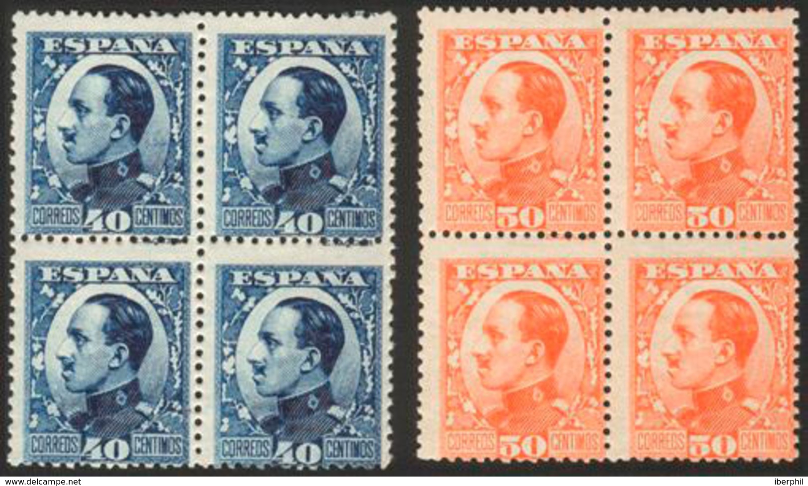 425 1930. ** 490/98Na(4). Serie Completa, Bloque De Cuatro. Numeración 000,000 Y Dentado 13 X 12 3/4. MAGNIFICO Y RARO.  - Otros & Sin Clasificación