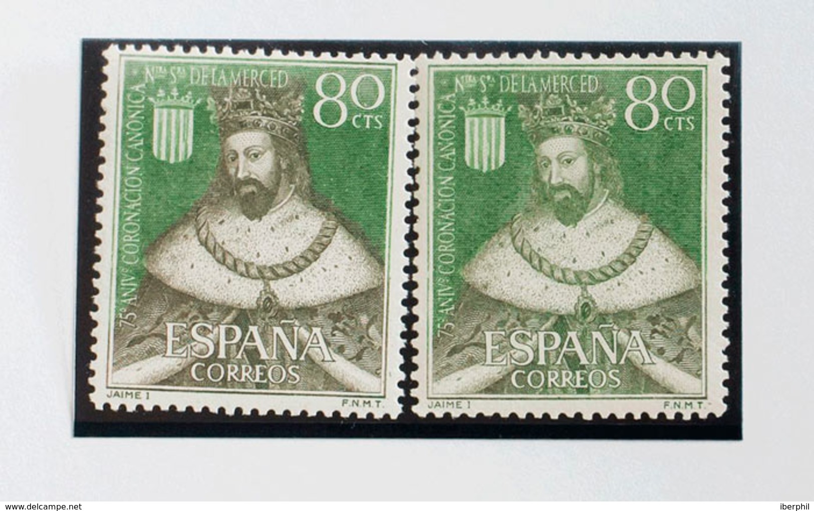 800 1963. ** 1522ef. 80 Cts Verde. Variedad UNICOLOR. MAGNIFICO. Edifil 2015: 45? - Other & Unclassified