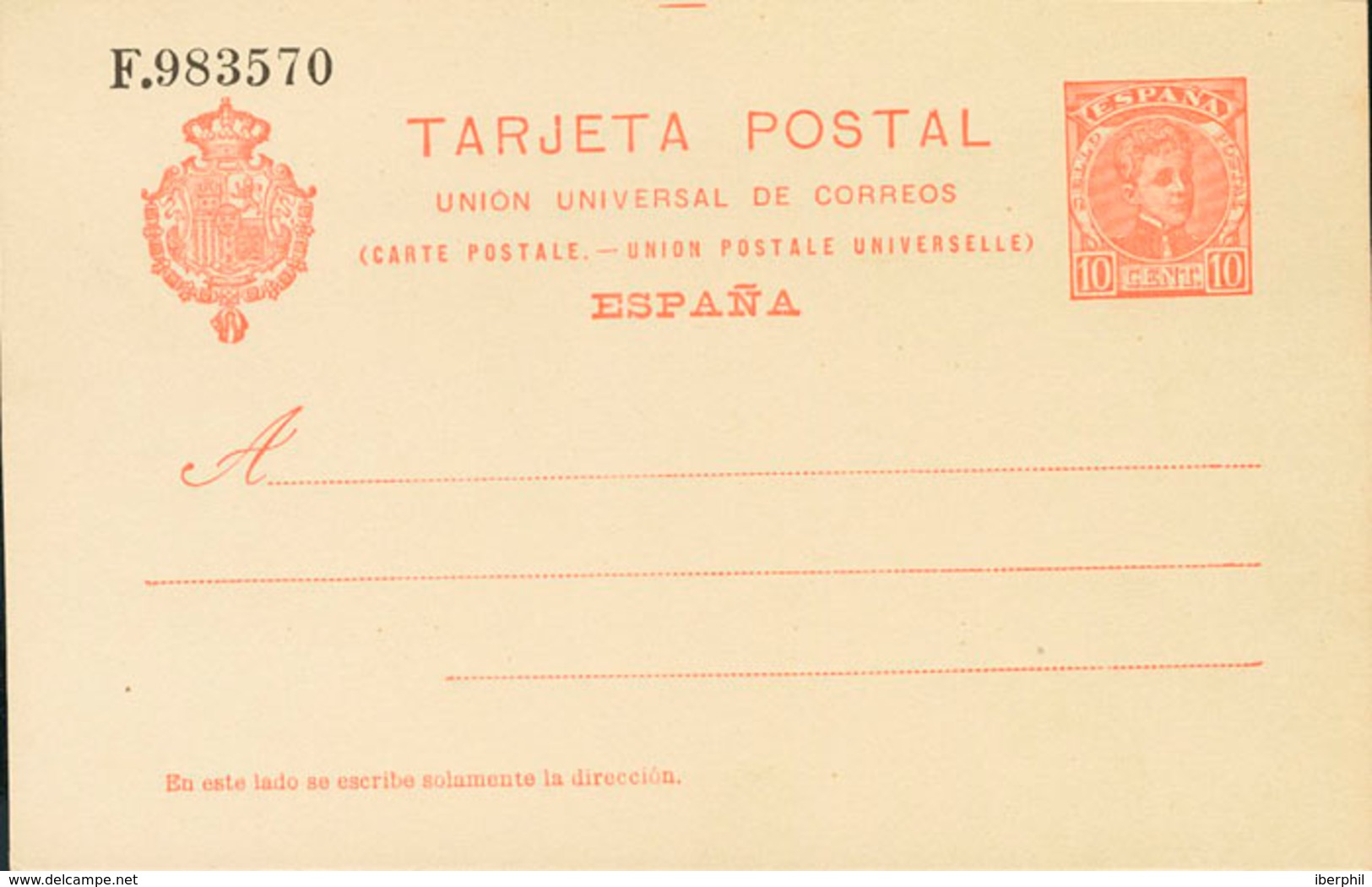 887 1904. (*) EP47. 10 Cts Rojo Sobre Tarjeta Entero Postal. MAGNIFICA. Edifil 2018: 27,5? - Otros & Sin Clasificación