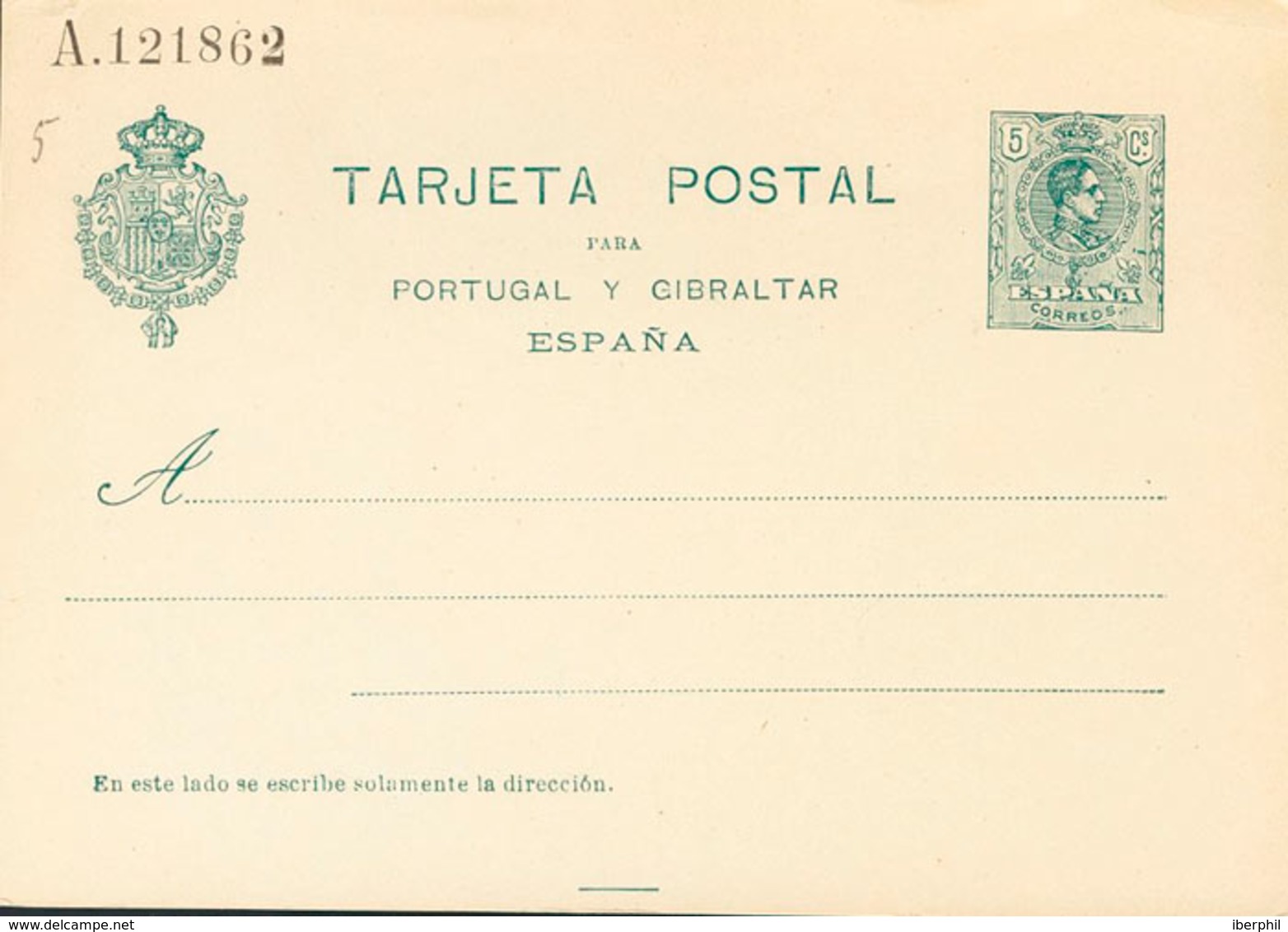 903 1916. (*) EP55. 5 Cts Verde Sobre Tarjeta Entero Postal. MAGNIFICA. Edifil 2018: 112? - Otros & Sin Clasificación