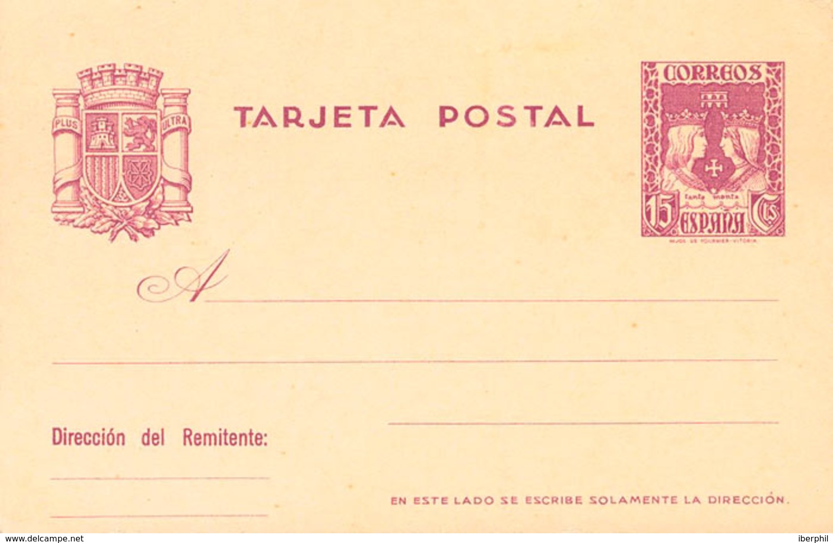 943 1937. (*) EP81. 15 Cts Violeta Sobre Tarjeta Entero Postal. MAGNIFICA. Edifil 2018: 66? - Otros & Sin Clasificación