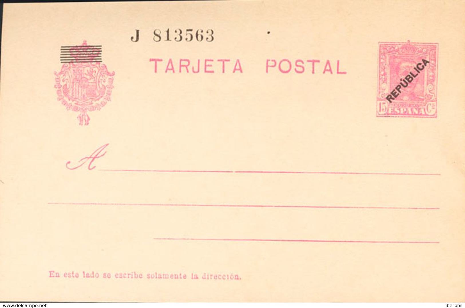 957 1931. (*) EPM1. 15 Cts Lila Rosa Sobre Tarjeta Entero Postal "República" De MADRID. MAGNIFICA. (Láiz 2006, 74 Euros) - Otros & Sin Clasificación