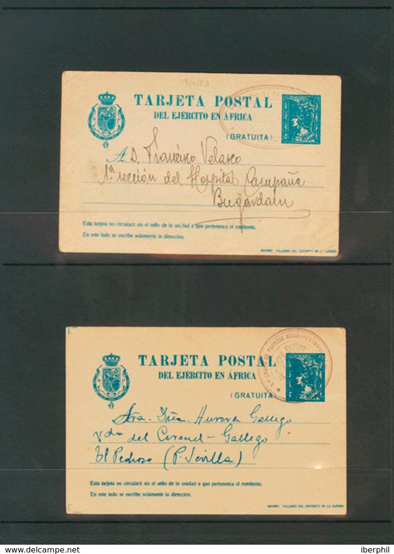 965 (1922ca). Sobre EPM2A(8). Interesante Conjunto De Ocho Tarjetas Entero Postales Militares Circuladas Con Diversas Ma - Other & Unclassified