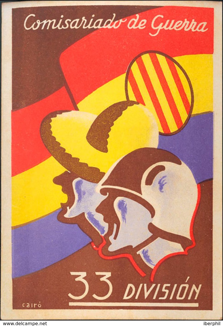 968 1937. Tarjeta Postal De Campaña. COMISARIADO DE GUERRA 33 DIVISION. Circulada De ALCARRIA A BARCELONA (sello Despren - Otros & Sin Clasificación