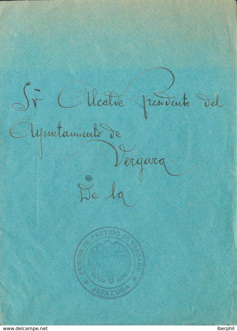 1046 (1938ca). Correo Interior De VERGARA (posiblemente Circulada En Mano). Marca De Franquicia PRISION DE PARTIDO DE VE - Otros & Sin Clasificación