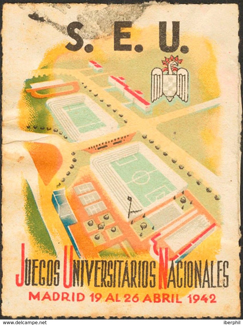 1110 1942. Sin Valor, Multicolor (conservación Habitual). FRENTE DE JUVENTUDES S.E.U. JUEGOS UNIVERSITARIOS NACIONALES.  - Otros & Sin Clasificación