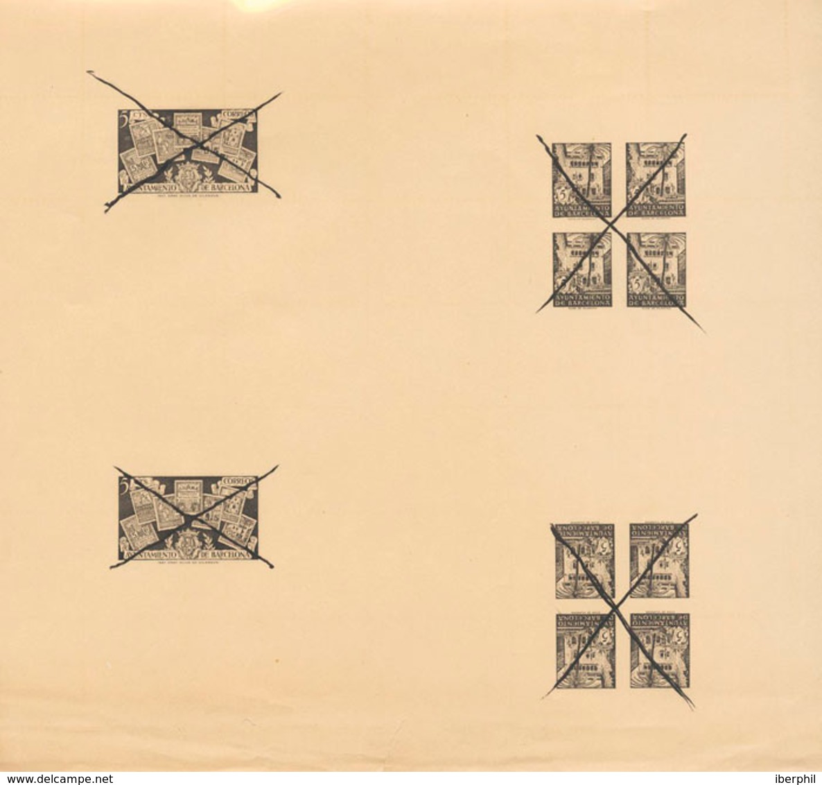 1113 1945. (*) NE27P(2). 5 Cts Negro, Dos Bloques De Cuatro Capicuas Y 5 Cts Negro, Dos Sellos De La Hoja Bloque De 1945 - Otros & Sin Clasificación