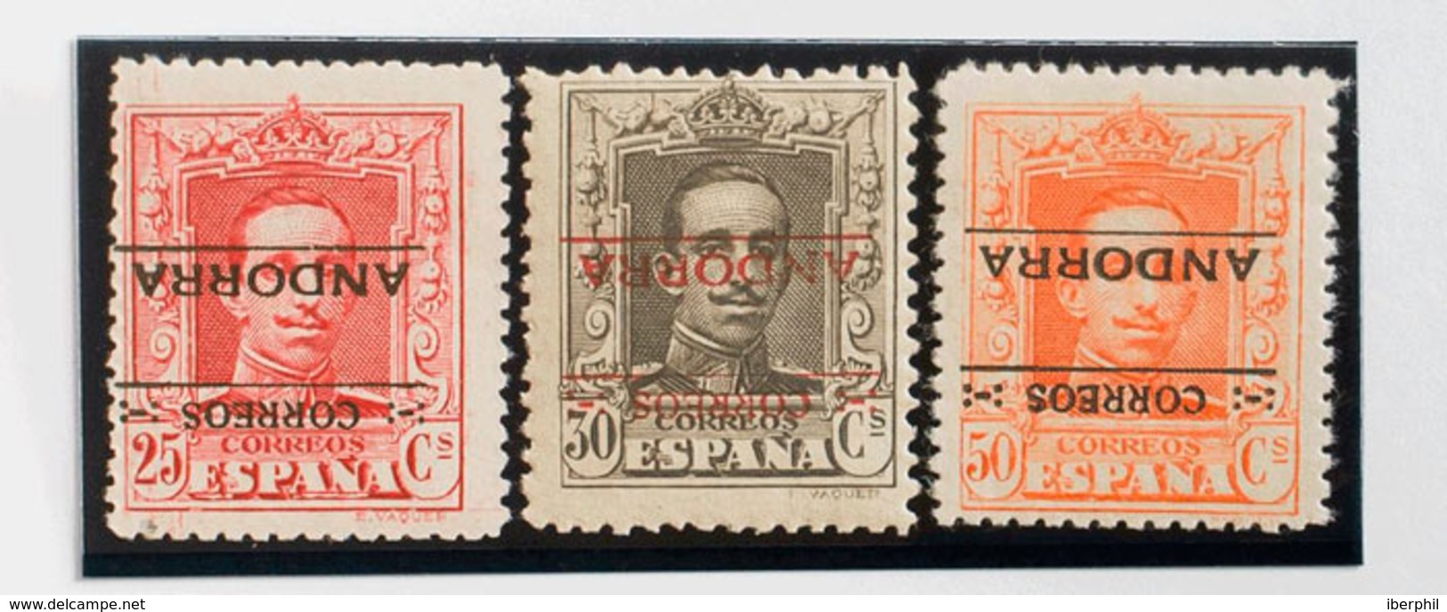 1140 1928. ** 6hi, 7hi, 9hi. 25 Cts Carmín, 30 Cts Castaño Y 50 Cts Naranja. SOBRECARGA INVERTIDA. MAGNIFICOS Y RAROS. C - Other & Unclassified