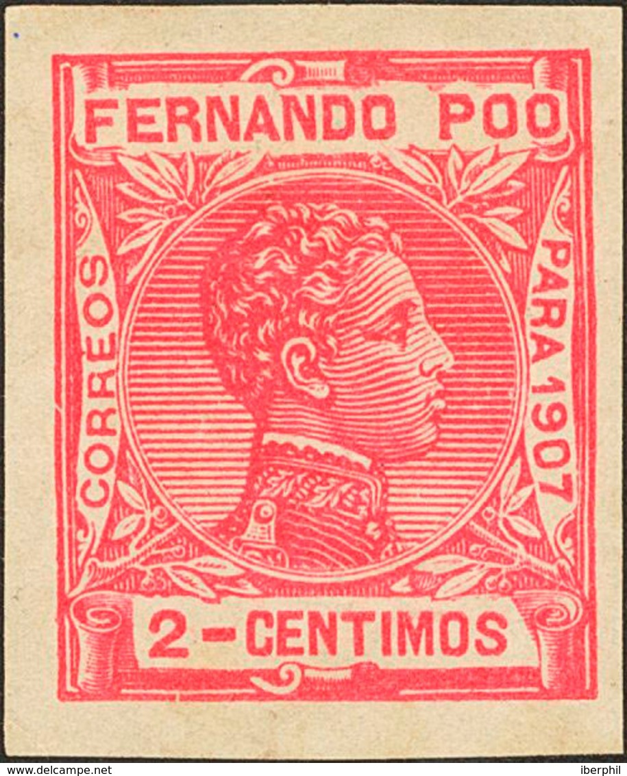 1370 1907. * 153s. 2 Cts Rosa. SIN DENTAR. MAGNIFICO. - Fernando Po