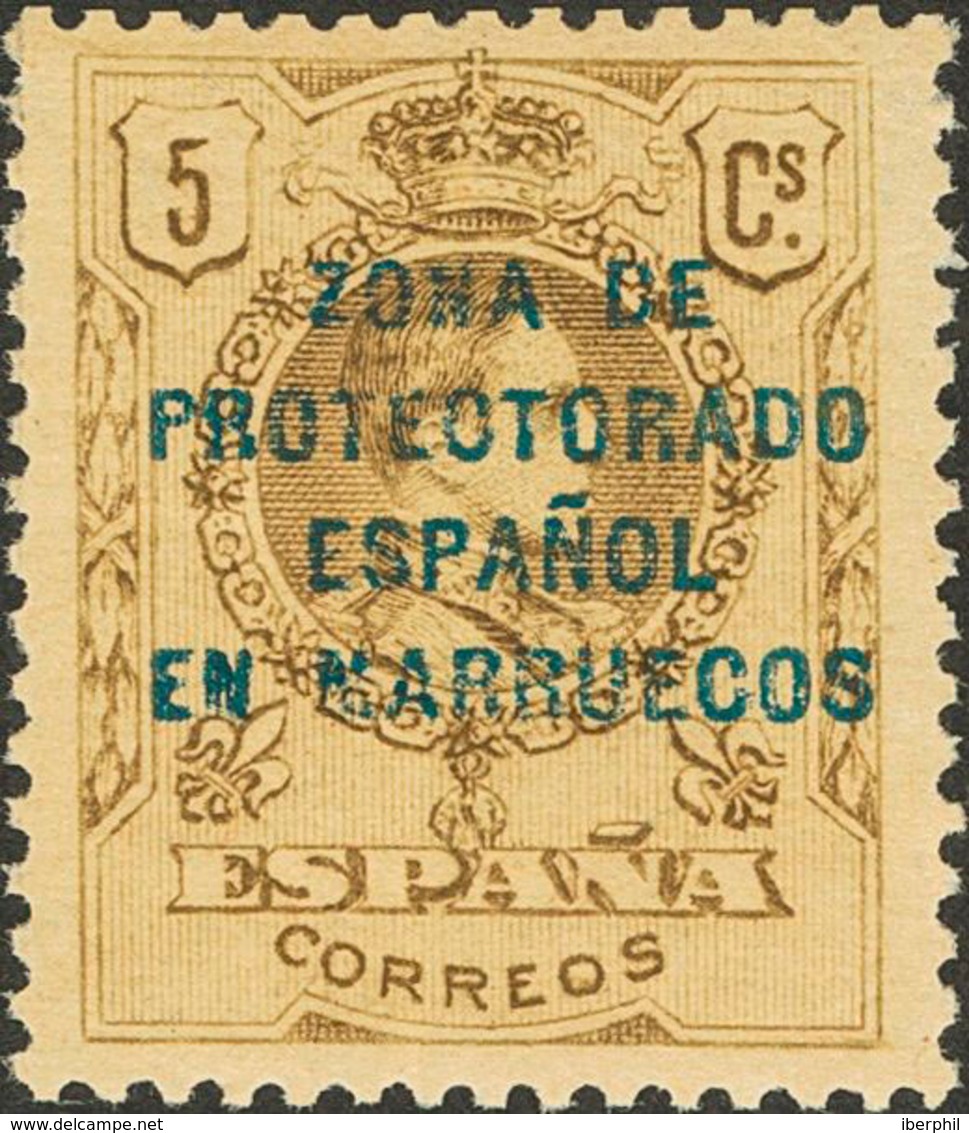 1456 1916. * 59ec. 5 Cts Castaño. ERROR DE COLOR. MAGNIFICO Y RARISIMO. Cert. CEM. Edifil 2013: 720? - Spanish Morocco