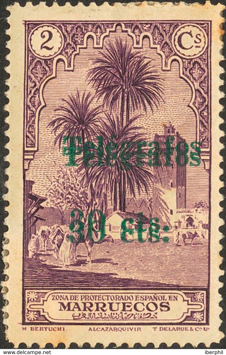 1516 1936. * 37hh. 30 Cts Sobre 2 Cts Violeta (conservación Habitual). Variedad DOBLE SOBRECARGA. BONITO Y RARO. Edifil  - Spanisch-Marokko