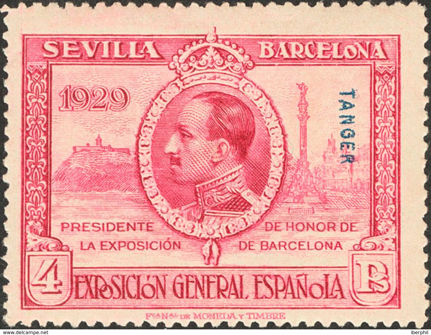 1592 1929. * 46d. 4 Pts Lila Rosa. DENTADO 14. MAGNIFICO. Edifil 2013: 42? - Marruecos Español