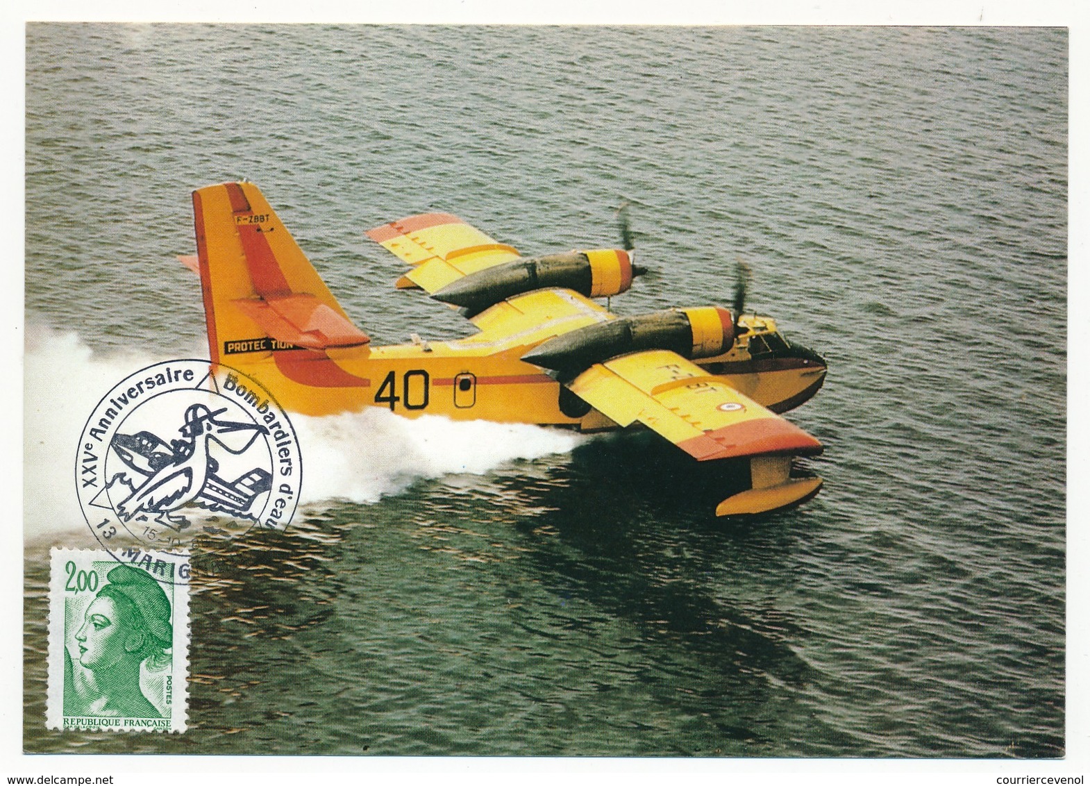 Cachet "XXV° Anniversaire Bombardiers D'eau - Marignane - 1986" Sur CP - Cachets Commémoratifs