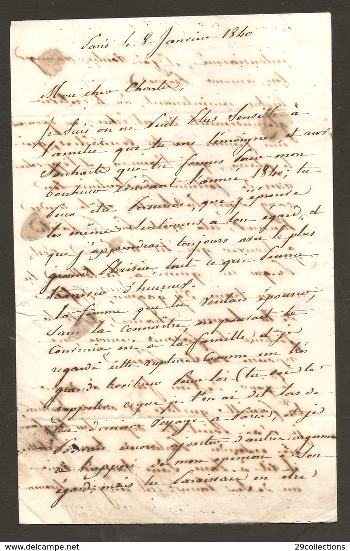 Lettre 1840 Signée Baron DE WARENGHIEN (1771-1854) Général Commissaire Des Guerres - Autres & Non Classés