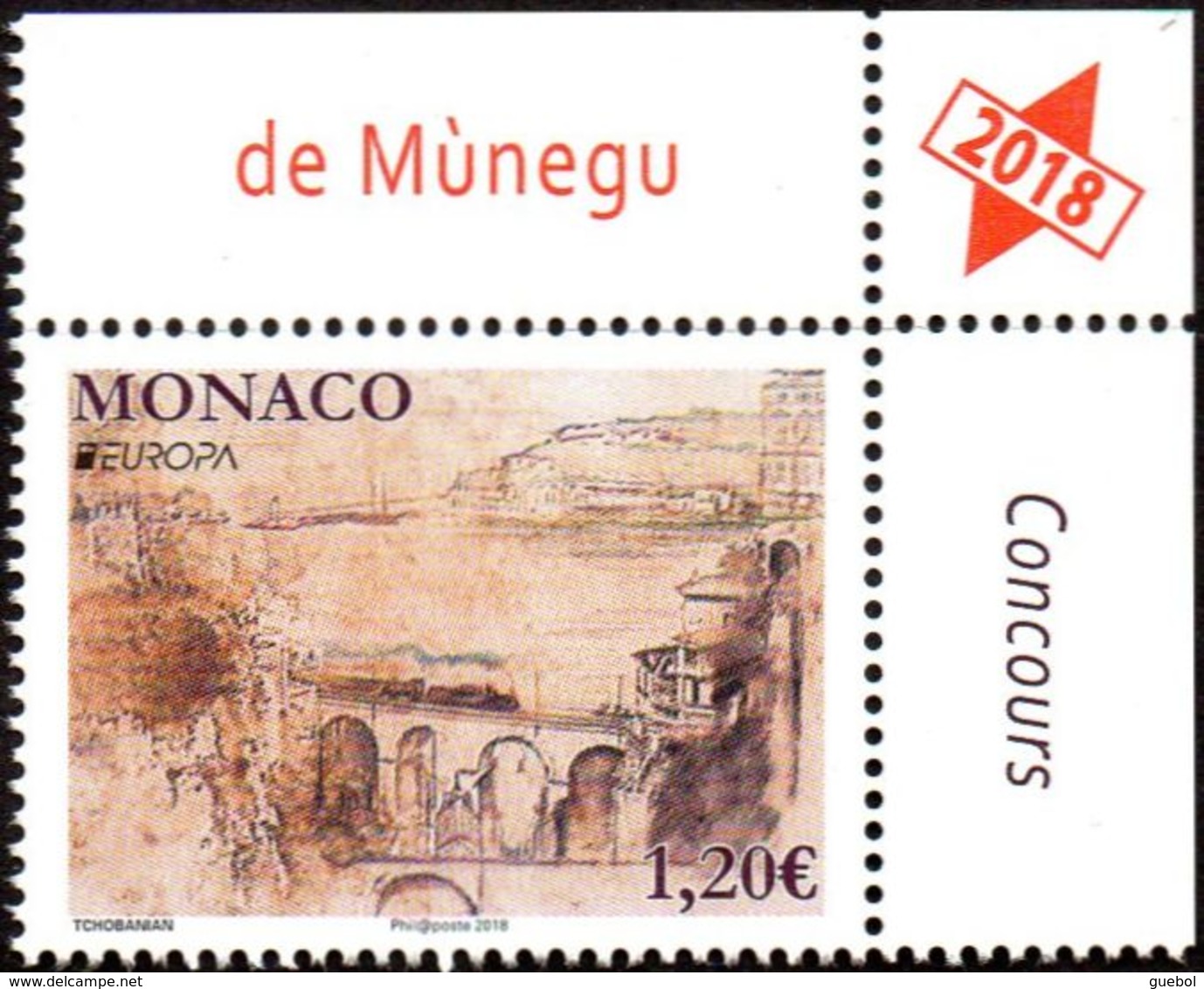 CEPT / Europa 2018 Monaco N° 3138 ** Pont Et Viaduc - Bdf - - 2018