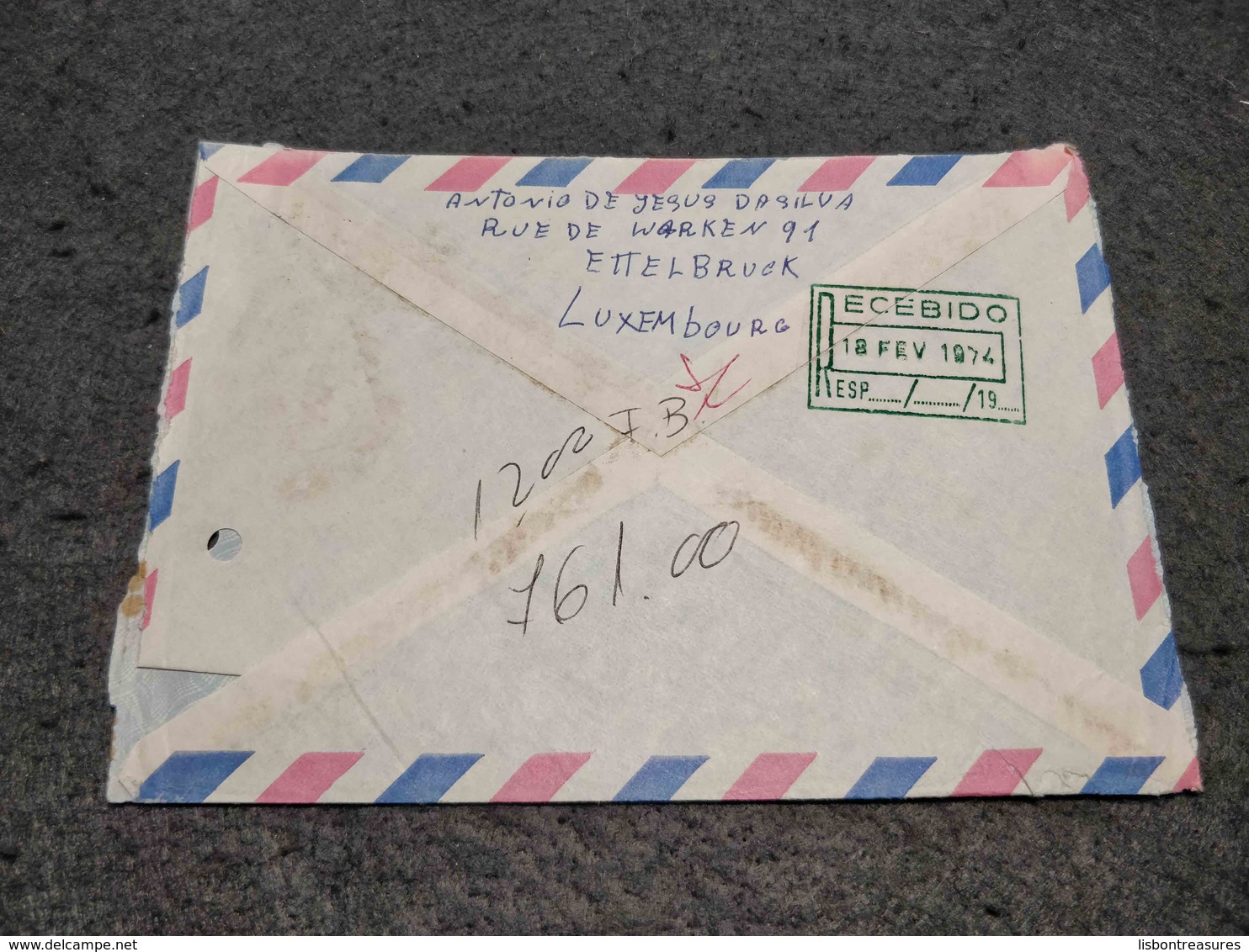 LUXEMBOURG CIRCULATED COVER ETTELBRUCK TO LISBOA PORTUGAL REGISTERED 1971 - Covers & Documents