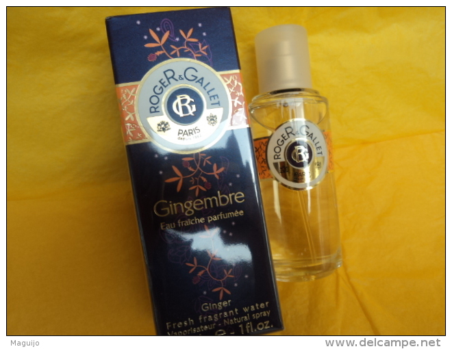 ROGER &amp; GALLET" GINGEMBRE" VAPO 30 ML  EAU FRAICHE PARFUMEE  NEUF  LIRE ET VOIR !! - Miniatures Femmes (avec Boite)