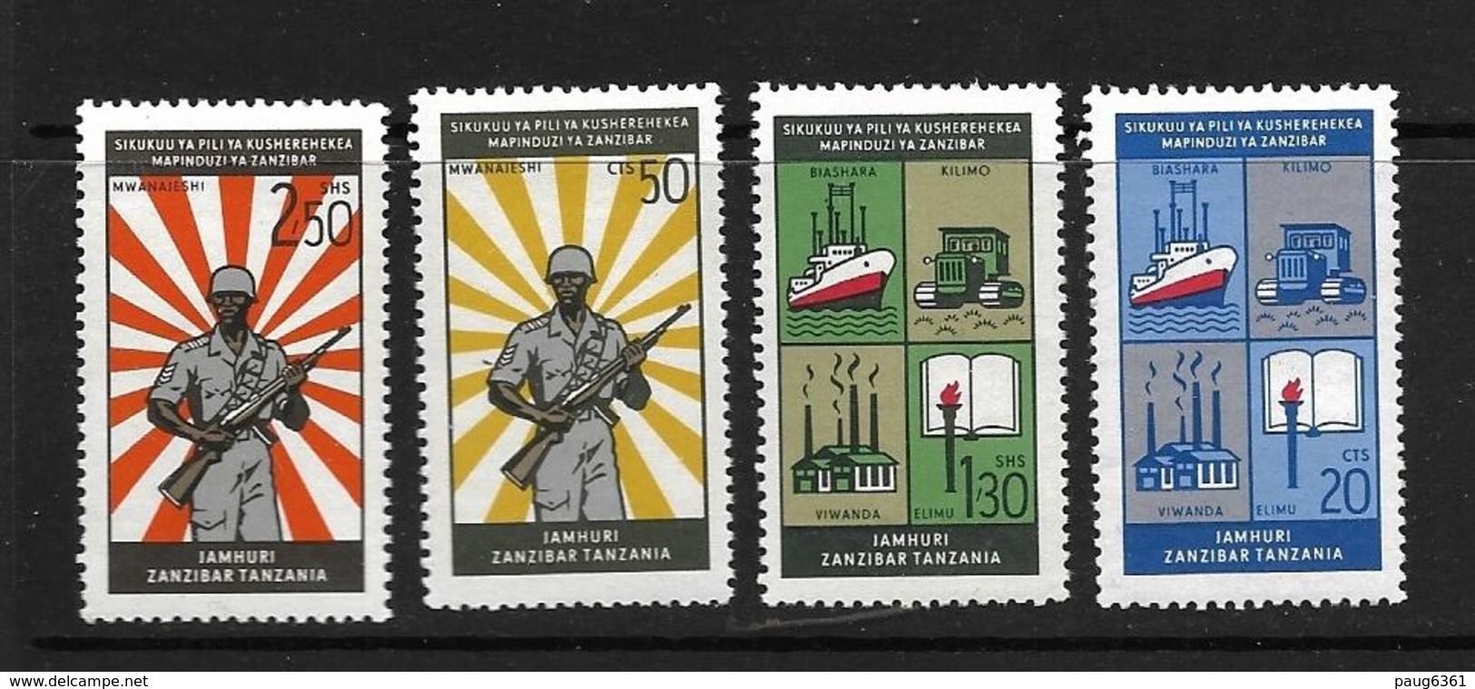 ZANZIBAR 1965 ANNIVERSAIRE DE LA REVOLUTION  YVERT N°324/27  NEUF MNH** - Zanzibar (1963-1968)