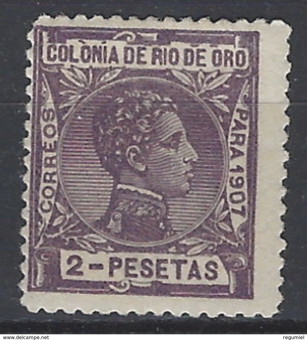 Río De Oro  029 * Alfonso XIII. 1907. Charnela. - Rio De Oro