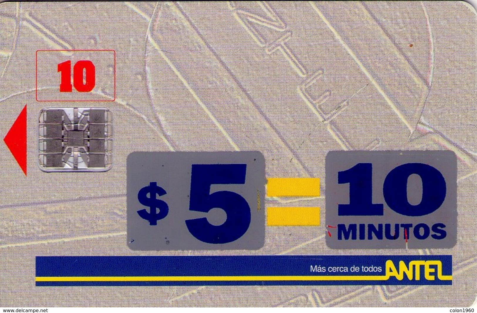 URUGUAY. 1a. ANTEL $5 = 10 MINUTOS. 02-1998. (285) - Uruguay