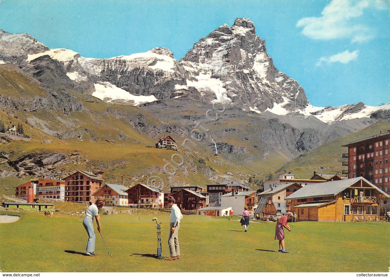 Cartolina Cervinia Breuil Campo Da Golf Animata 1970 (Aosta) - Other & Unclassified