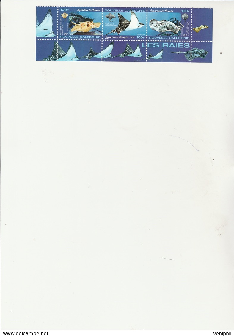 NOUVELLE - CALEDONIE - FAUNE MARINE N° 914 A 916 NEUFXX BANDE DE 3  - ANNEE 2004 - Unused Stamps
