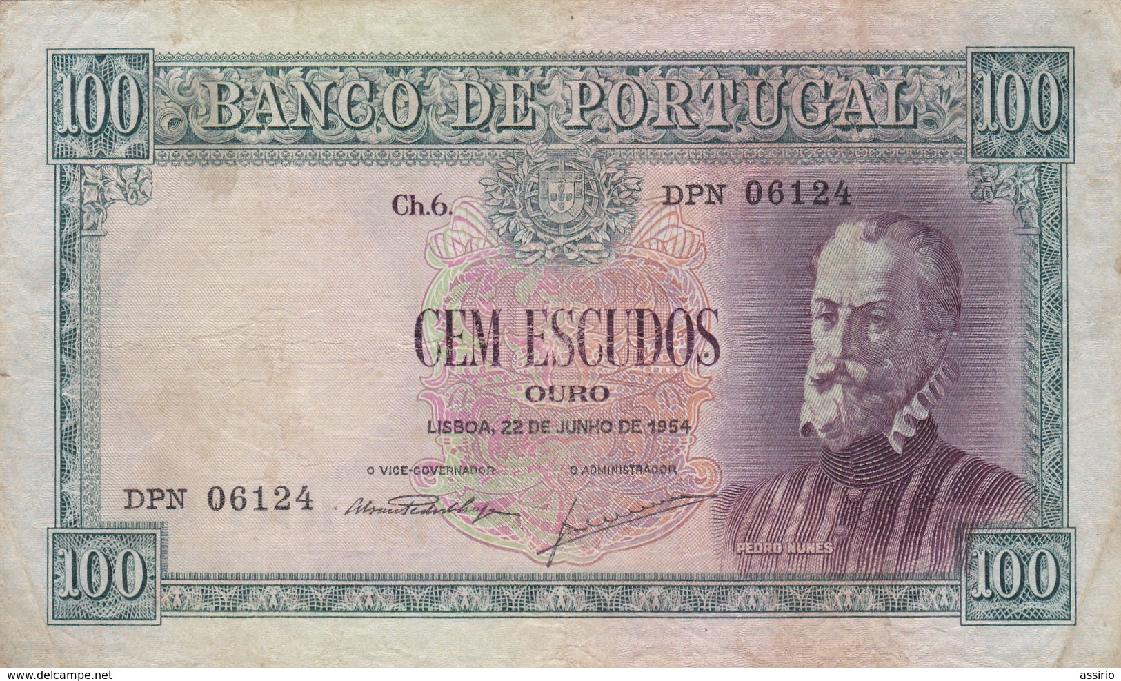 Portugal- 100 Escudos 22 Junho 1954 (usada) - Portugal