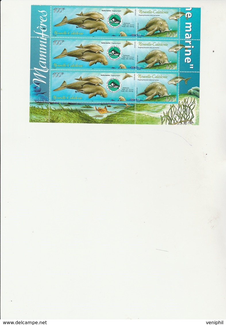 NOUVELLE - CALEDONIE -  FAUNE MARINE -LA VACHE MERINE -N° 898 A 899 NEUF XX 3 BANDES -ANNEE 2003 - Ongebruikt