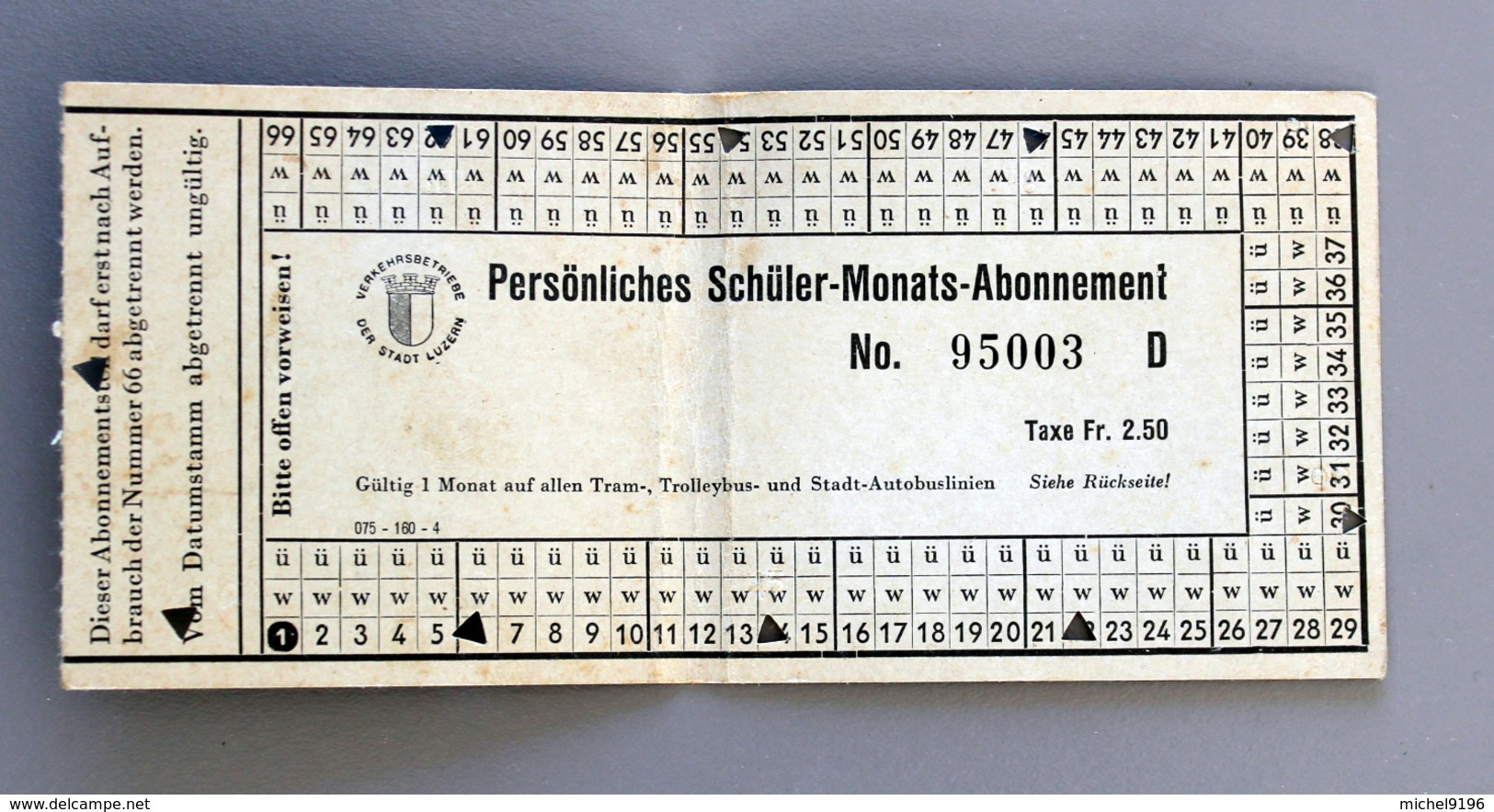 Carte Abonnement Tramways De Luzern Coll Schnabel Pub Das Ist Biggels - Europe