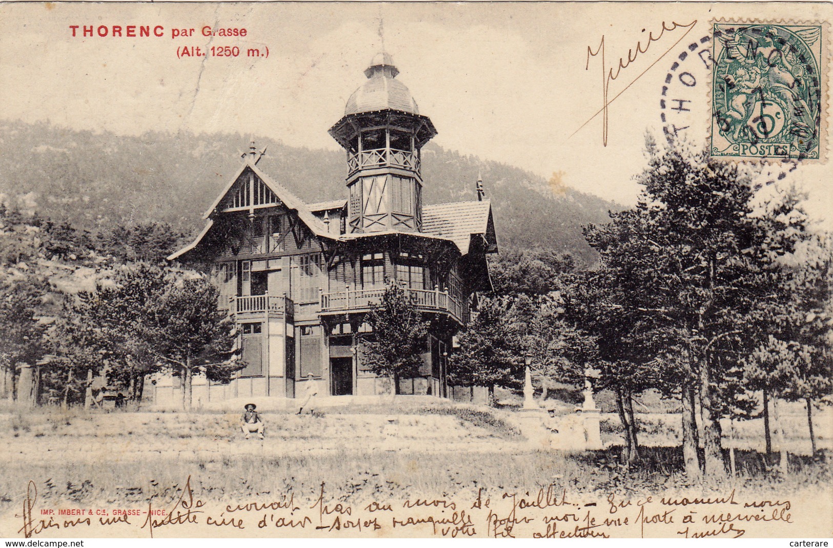 Cpa,ALPES MARITIMES,THORENC EN 1907,arrière Pays De Grasse,suisse Provençale,station Climatique,imp Imbert,plis - Grasse