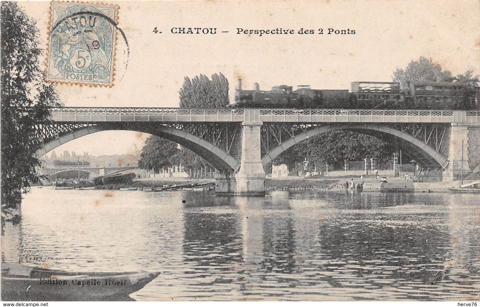 CHATOU - Perspective Des 2 Ponts - Train - Chatou