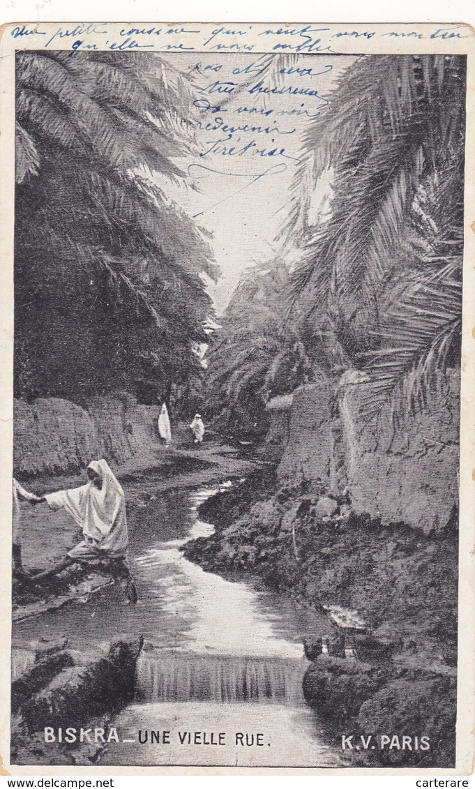 AFRIQUE,AFRIKA,AFRICA,MAGHREB,Algérie,Algéria,BISKRA, EN 1905,route De Touggourt,oasis,femme Croyante,voilée - Biskra