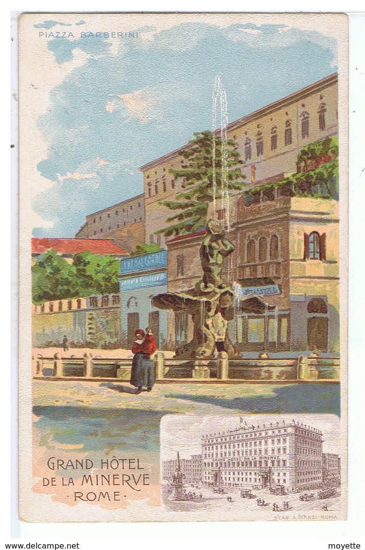 CPA-ILLUST-N.SIGNE-ITALIE-ROME-EDITION DU GRAND HOTEL DE LA MINERVE-PIAZZA BARBERINI- - 1900-1949