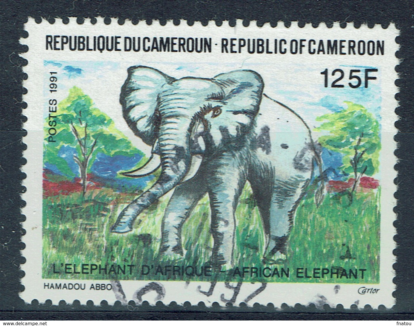 Cameroon, Elephant, 1991, VFU - Cameroon (1960-...)