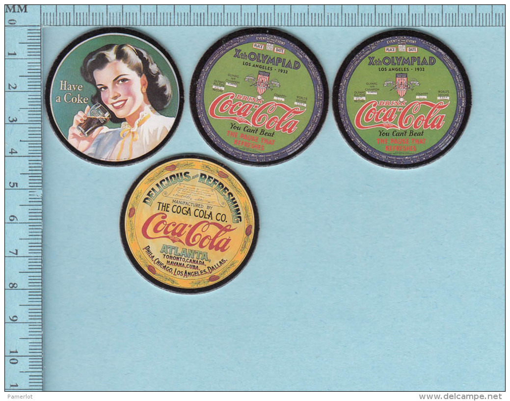 Pogs, Originale Serie #1, 4 En Tout 3 De 8  - Coca-Cola, Coke Cap Pugs, - Autres & Non Classés