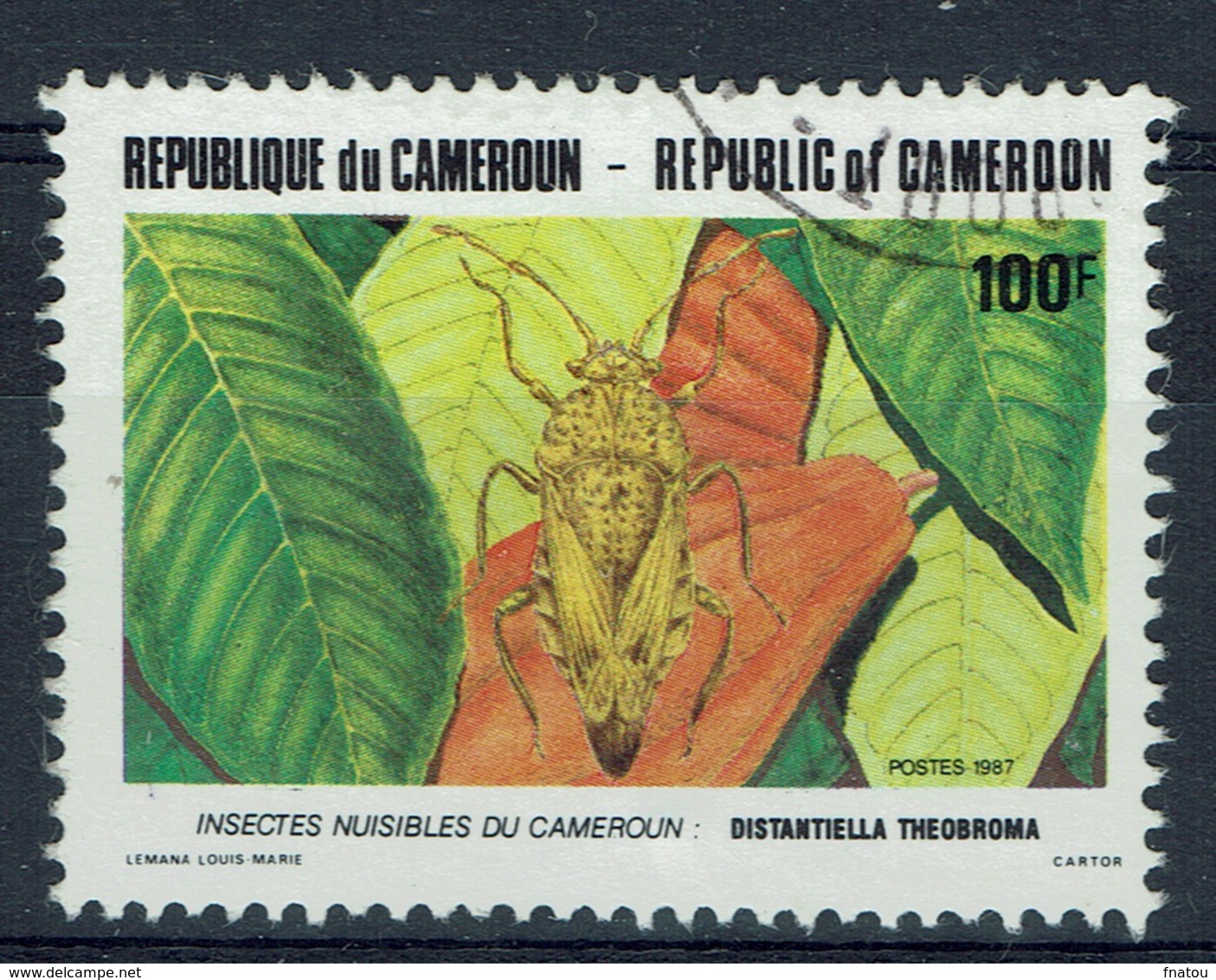 Cameroon, Insect, Distantiella Theobroma, 1987, VFU - Cameroon (1960-...)